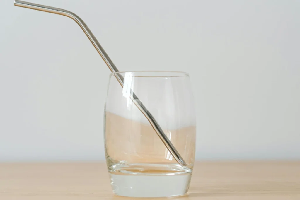 drinking straw in glass